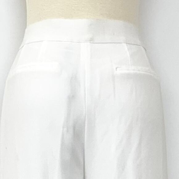 Elie Tahari Reese Pants Crepe Georgette Wide Leg Pleated Front White 6 NWT - Picture 8 of 10